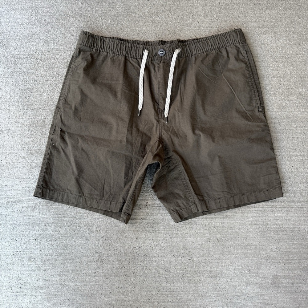 Vuori Banks Shorts Mens XL Brown Drawstring Lined Swim Hybrid